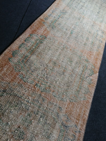 11 x 2.8 Low Wool Pile Oushak Runner Rug Turkish Runner Rug Vintage Runner Rug Hallway Runner Rug Kitchen Runner Rug Wool Runner Rug Wool