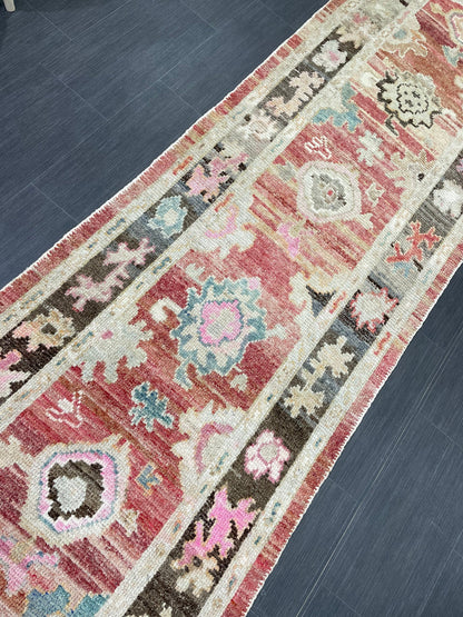 Turkish Oushak Runner 3 x 15.3 Turkish Runner Rug XL Vintage Runner Rug Long Hallway Runner Rug Kitchen Runner Stairs Runner