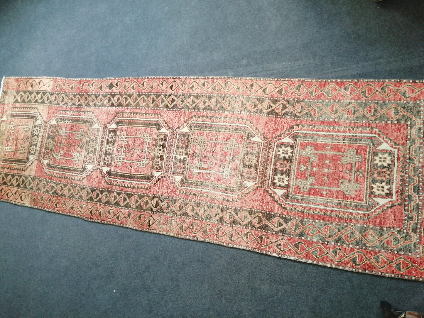 10 x 3 ft Long Runner Rug, Oushak Runner Rug, turkish Runner Rug, Rustic Oushak Rug, Wool Oushak Rug, Vintage Runner, TURKISH RUNNER Rug