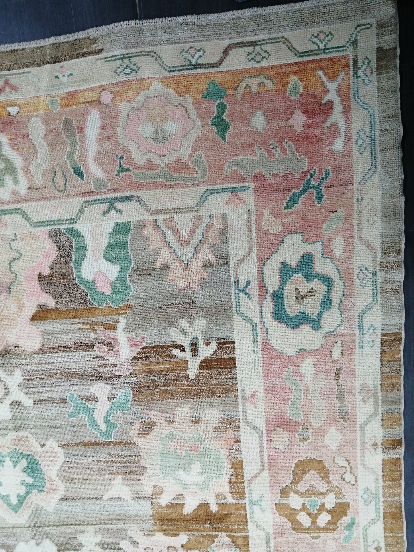 12 x 8.9 Vintage Muted  OUSHAK RUG, TURKISH Oushak Rug,  Wool Oushak Rug Hand Made Rugs, Vintage Oriental Rug