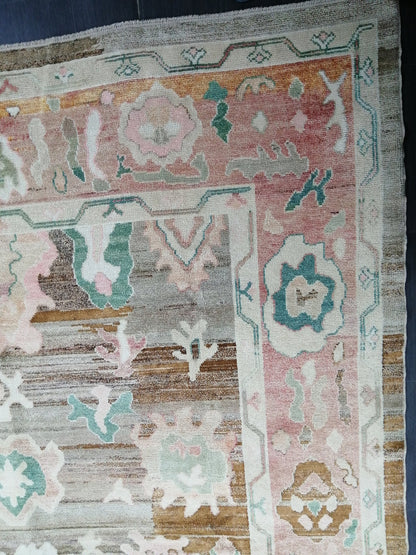 12 x 8.9 Vintage Muted  OUSHAK RUG, TURKISH Oushak Rug,  Wool Oushak Rug Hand Made Rugs, Vintage Oriental Rug