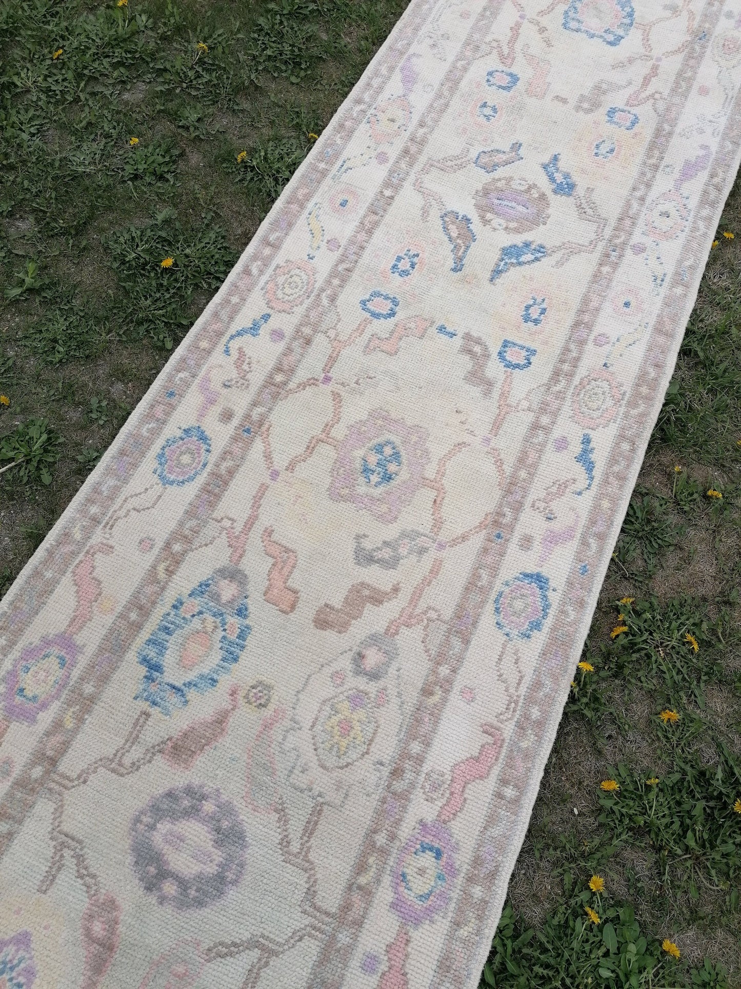 Oushak wool runner rug 2'10x14'5 turkish new production oushak runner, hallway runner rug