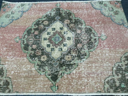 Small Oushak Rug 3.2 x 2.3 Turkish Rug Distressed Rug Wool Oushak Rug Vintage Rugs Boho Rug