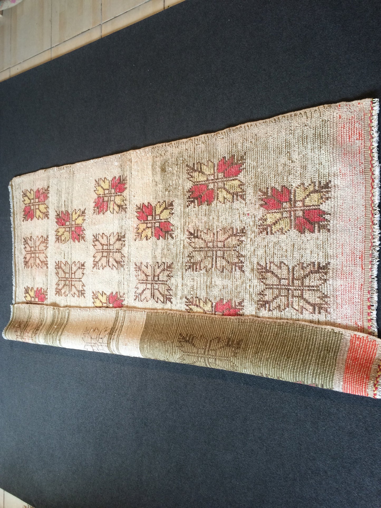 Vintage living room rug , wool pile RUG, Pastel Oushak rug , Turkish Oushak Rug, Vintage Runner Rug, Vintage Oushak Rug, Wool Rug, Bohemian