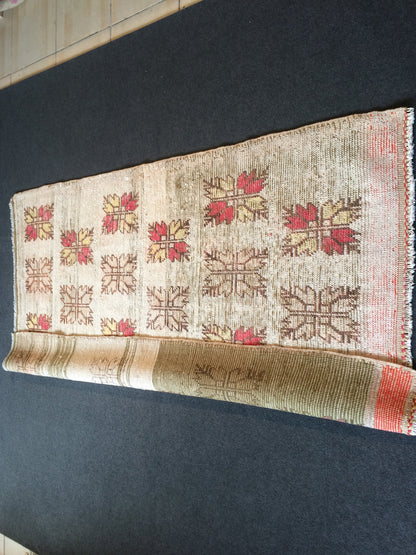 Vintage living room rug , wool pile RUG, Pastel Oushak rug , Turkish Oushak Rug, Vintage Runner Rug, Vintage Oushak Rug, Wool Rug, Bohemian