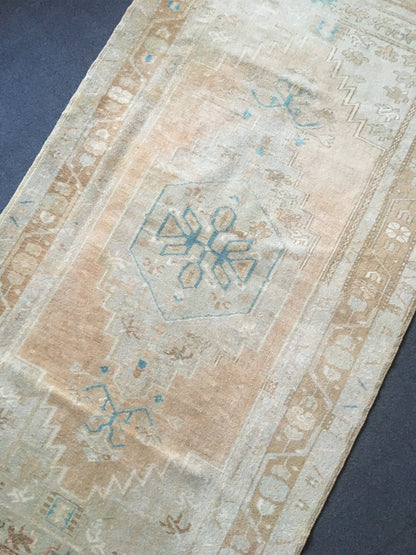 3.4x6.2 feet natural wool large rug, turkish kitchen area rug, oushak bedroom rug, hallway middle floor rug, brown muted bathroom floor rugs