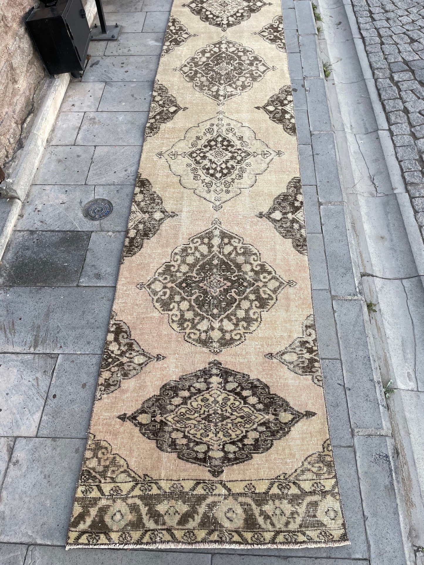 Muted Extra Long Handmade Runner Rug 2.6 x 25.3 Long TURKISH Runner Rug Vintage Runner Rug Staircase Runner Hand Knotted Runner