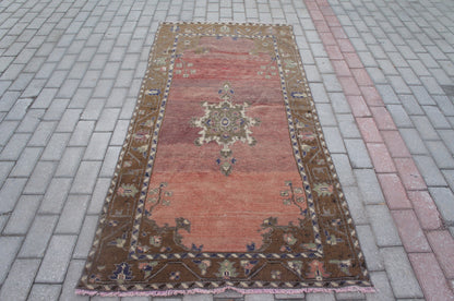 Vintage Rug, turkish Rug, Oushak Rug, Hand woven Rug, Rugs, Nomad Rug, Kitchen Rug, Bohemian rug, rustic rug, eclectic rug, muted rug