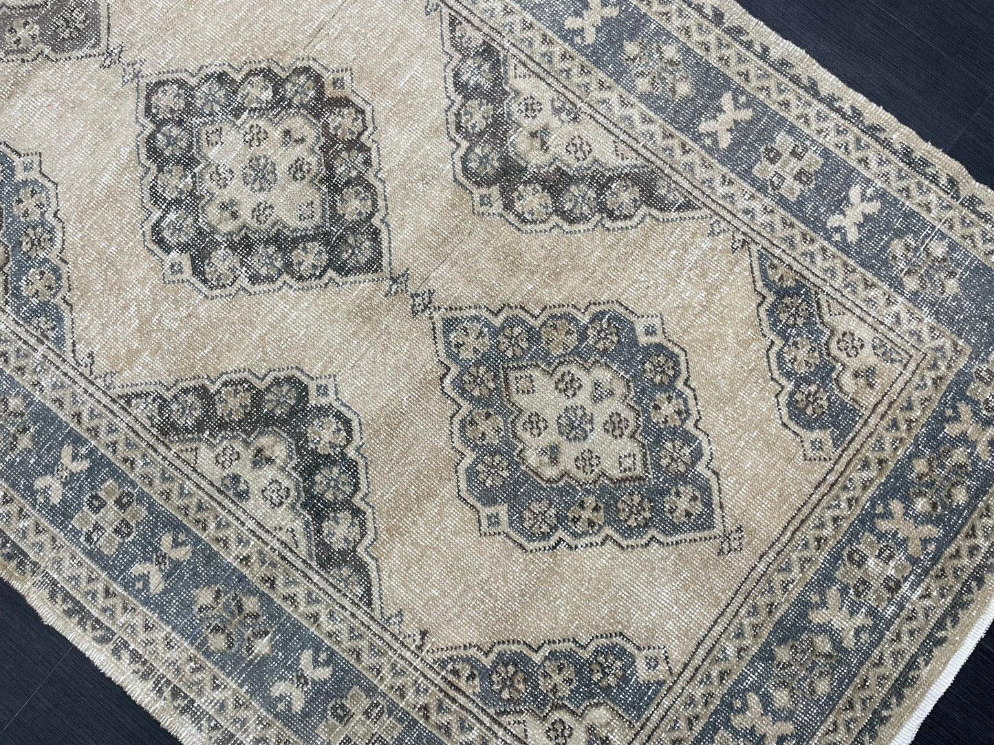 Vintage Hand Knotted Rug Vintage 4.2 x 11  Runner Muted Runner Rug Turkish Runner Rug Vintage Runner Rug Star Kitchen Runner Most See Rug