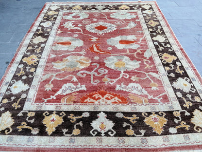 OUSHAK RUG, 8.9 x 11.6 Large Area Oushak rugs, Vintage Oushak Rug Wool Oushak Rug Hand Made Rugs, Authentic Oushak Rug 9x12 vintage Rug