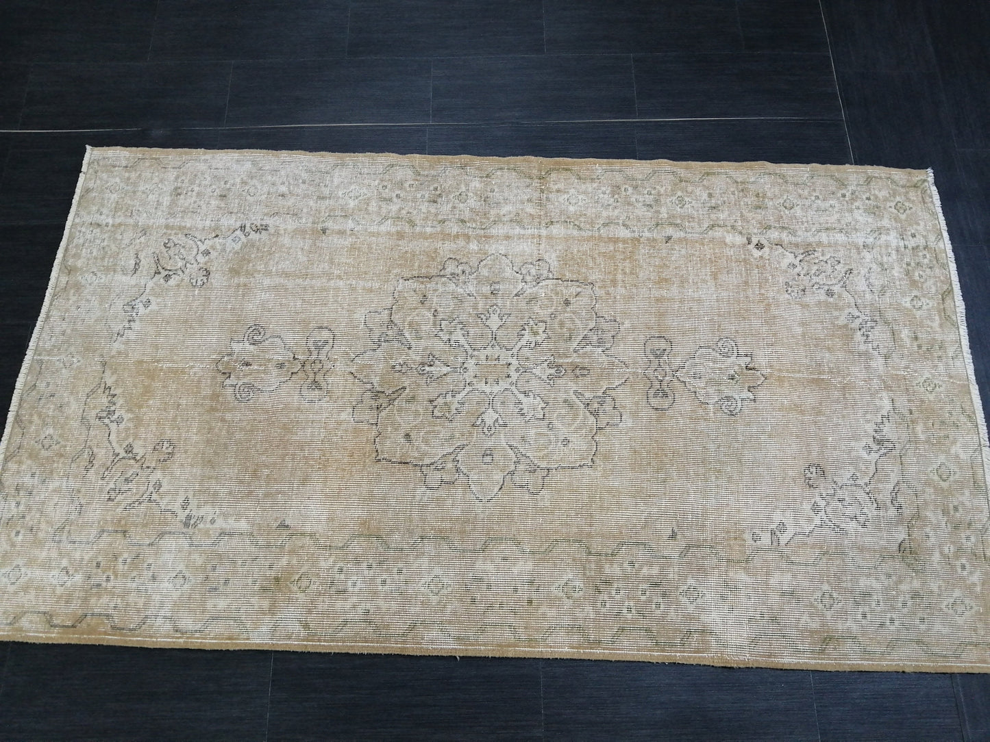 3.6 X 6.5 Neutral Rugs, Hand Made Rug, Neutral Oushak Rug, Rustic Rug, Rug Runner, Turkish Rug, Farmhouse Rug, Vintage Rug, Wool rug