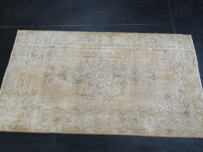 3.6 X 6.5 Neutral Rugs, Hand Made Rug, Neutral Oushak Rug, Rustic Rug, Rug Runner, Turkish Rug, Farmhouse Rug, Vintage Rug, Wool rug