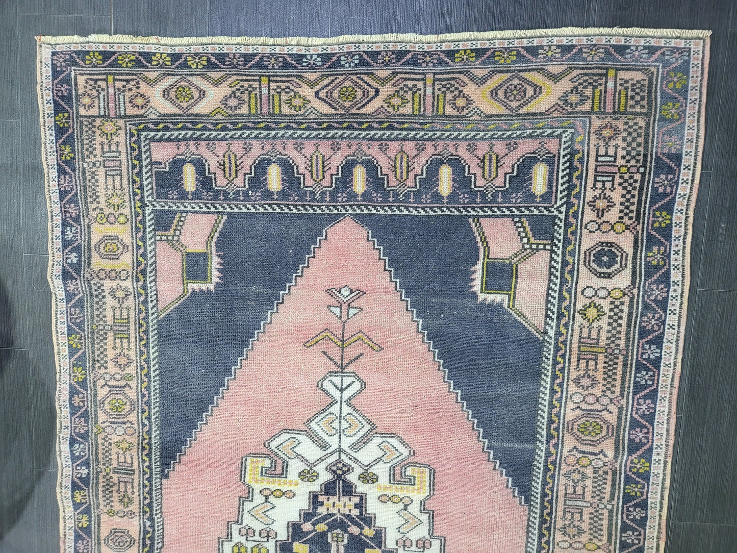 OUSHAK RUG, TURKISH Antique Rug, 4.5 x 8.9 Vintage  Rug, Antique Rug Wool Handknotted Rug,  Hand Made Rugs Vintage Turkish Rug