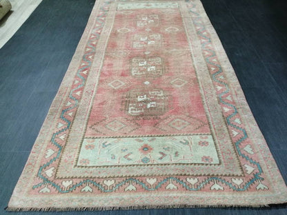 TURKISH Rug Vintage Rug 3.9 x 8.2 Vintage Rug Wool Oushak Rug Hand Made Rug 4x8 Oriental Rug Turkish Rug