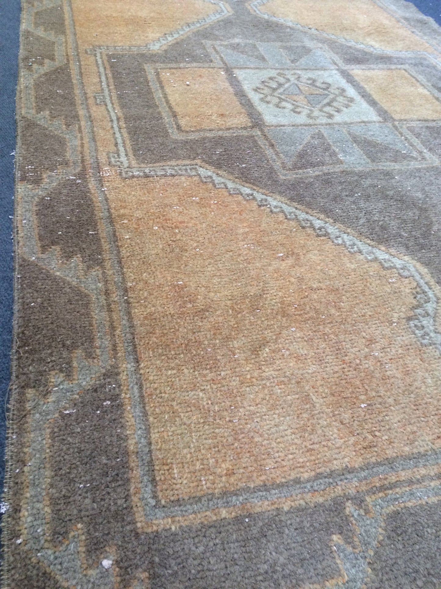 12.2 x 3.8 Oushak Runner Rug Turkish Runner Rug Neutral Vintage Runner Rug Hallway Runner Rug Muted Kitchen Runner Rug Wool Runner Rug Wool