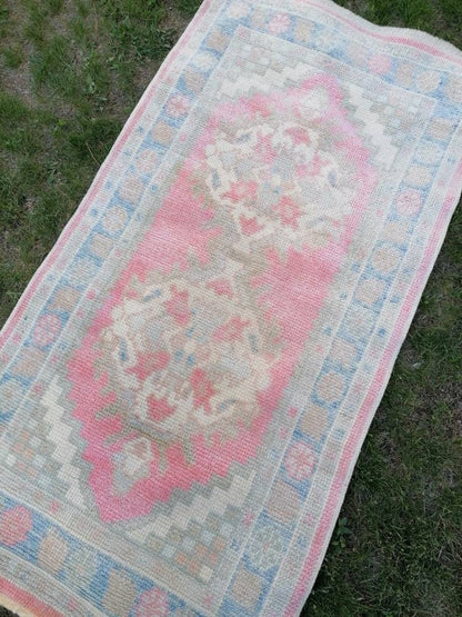 Oushak turkish wool rug 2'9x5'4 new production oushak handmade rug, living room rug, bohemian rug