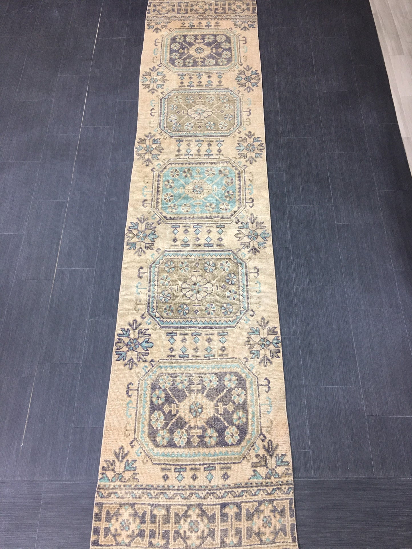 Wool Vintage Runner Rug 2.8 x 11.3 Turkish Runner Rug Oushak Runner Rug Blush Hallway Runner Rug Kitchen Runner Rug Wool Runner Rug