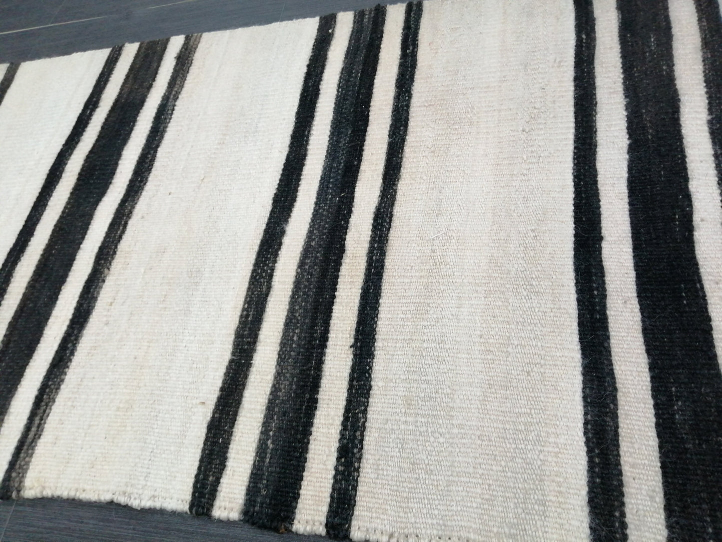 2.3 X 11 Neutral Runner Rug Turkish Flatwoven Runner Rug Vintage Runner Rug Hallway Runner Rug Kitchen Runner Rug Stripe Wool Runner