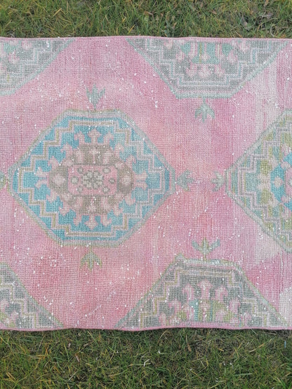 Turkish runner 10'2x2'7 vintage runner, kitchen runner rug,oushak runner rug, hallway runner
