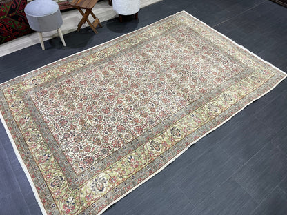 Persian RUG Hand Knotted 5.5 x 8.5 Rug Vintage Oushak Rug Vintage Quality Rug Wool Fine Knotted Rug Handmade Rug Vintage Turkish Rug