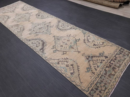 Vintage Runner 3 x 10.8 Rug Muted TURKISH Muted Runner Rug Vintage Oushak Runner Rug Vintage Runner Rug Wool Oriental Runner Handmade Runner