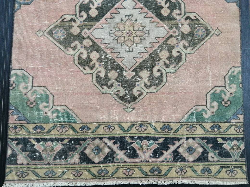 Muted Vintage Runner Rug 2.9 x 13 Vintage Persian Runner Rug Distressed Hallway Runner Rug Turkish Kitchen Runner Rug Antique Wool Runner