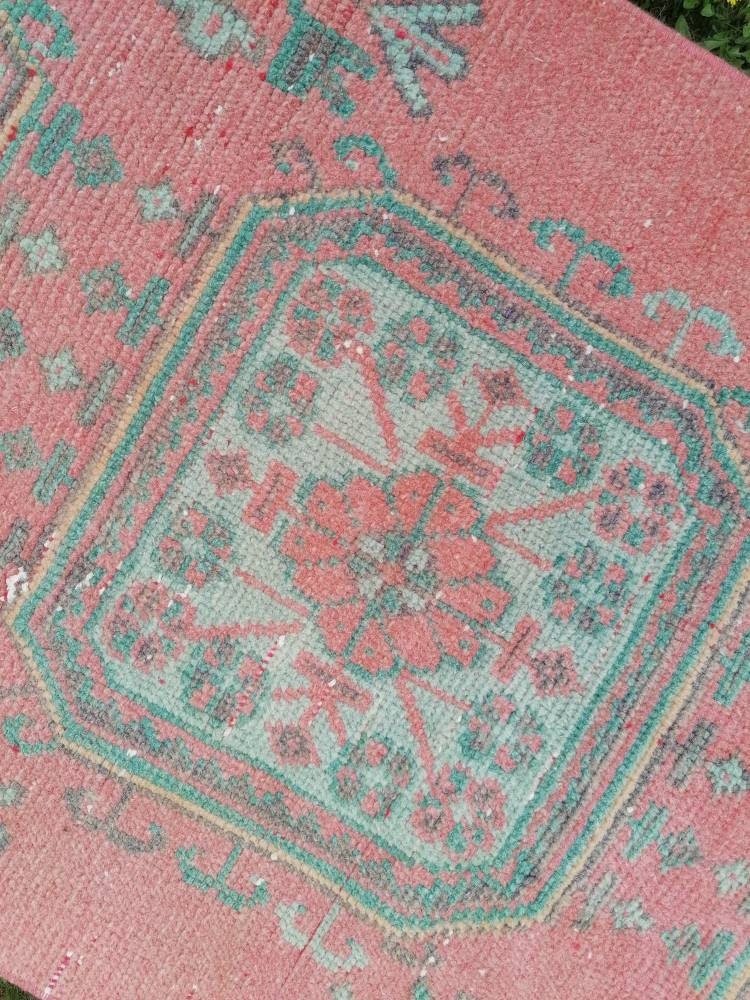 Oushak wool runner 2'7x20'6 long vintage runner, hallway handmade runner