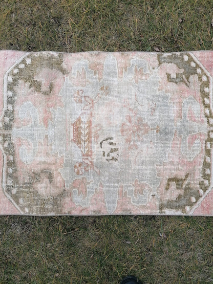Oushak wool runner 2'2x7 distressed turkish rug, vintage runner , runner rug,kitchen rug, vintage anatolian rug