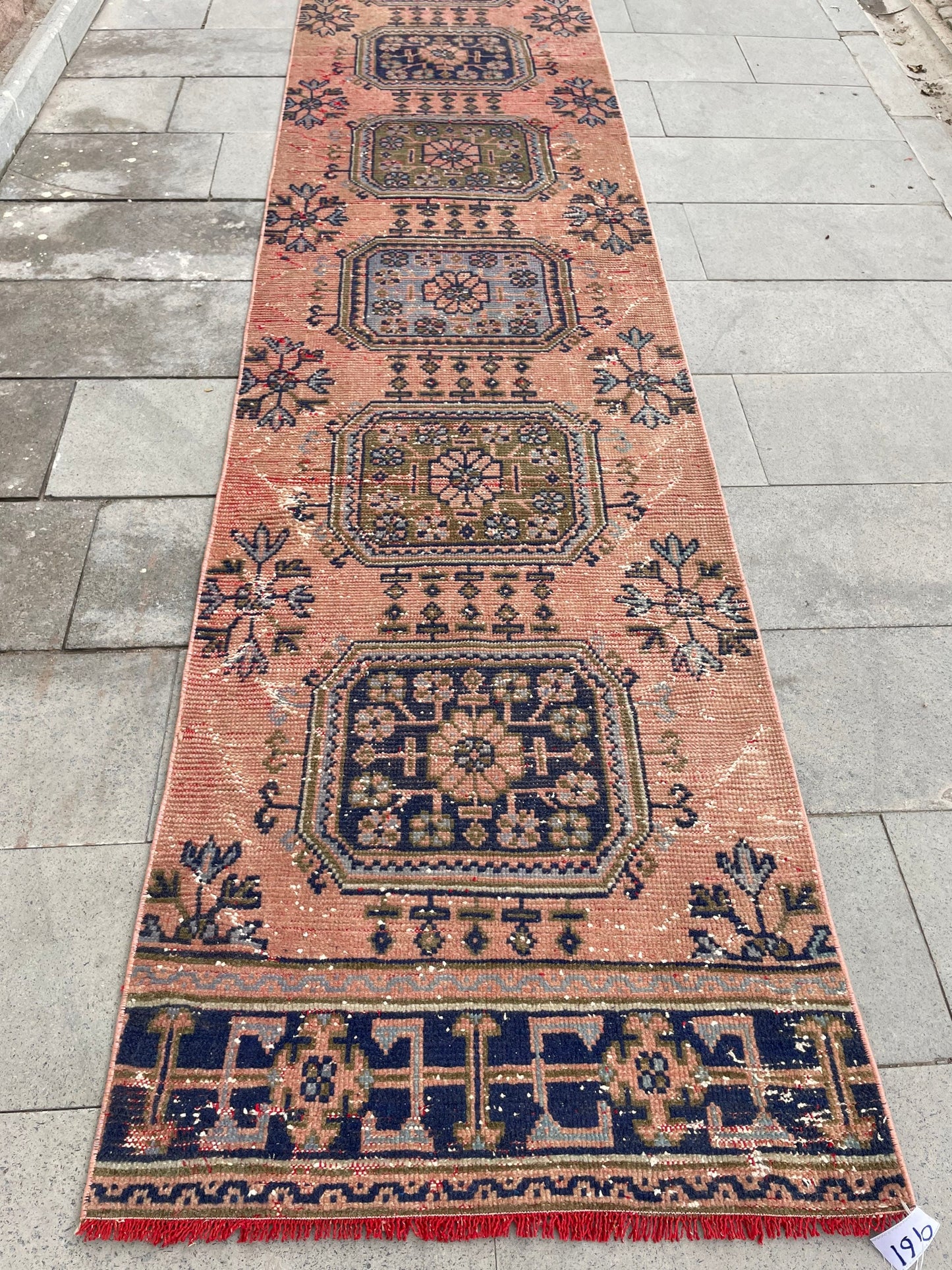 Wool Extra Long Turkish Runner Rug, Very Long Oushak Runner 2.7 x 17.4 ft Rug, Vintage Runner Rug, XL Handmade Runner Rug Staircase carpet