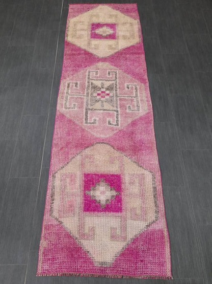 Handmade Runner Rug 2.4 x 8.2 Turkish Runner Rug Vintage Runner Rug Hallway Runner Rug Muted Kitchen Runner Rug Muted Persian Runner