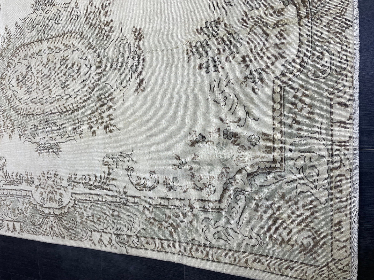 Large Area OUSHAK RUG, TURKISH 6.4 x 10 Rug, Muted Vintage  Rug, Handmade Rug, Antique Hand Knotted Rug, Persian Rug, Muted Oriental rug