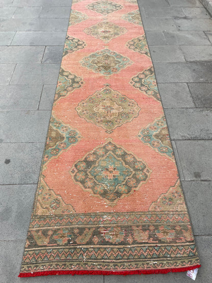 Extra Long Turkish Runner Very Long Oushak Runner Rug 2.8 x 20.2 Vintage Stair Runner Rug XL Oriental Runner Rug Staircase Red Runner