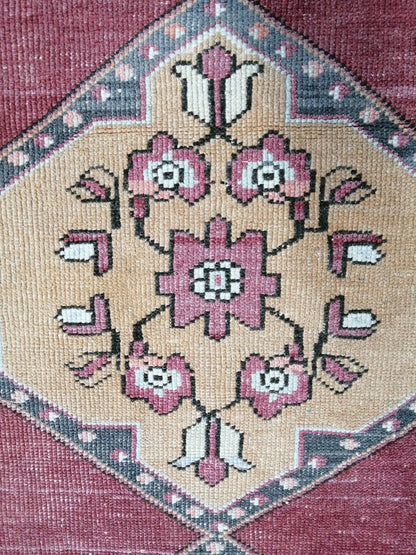 3.4 x 9.9 Vintage Oushak Runner Rug Turkish Runner Rug Vintage Runner Rug Hallway Runner Rug Kitchen Runner Rug Wool Runner Rug