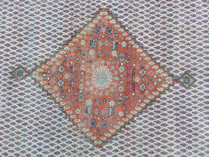 8x8 oushak wool rug, morracon rug, vintage hand made rug, living room rug kitchen rug, vintage bohemian rug