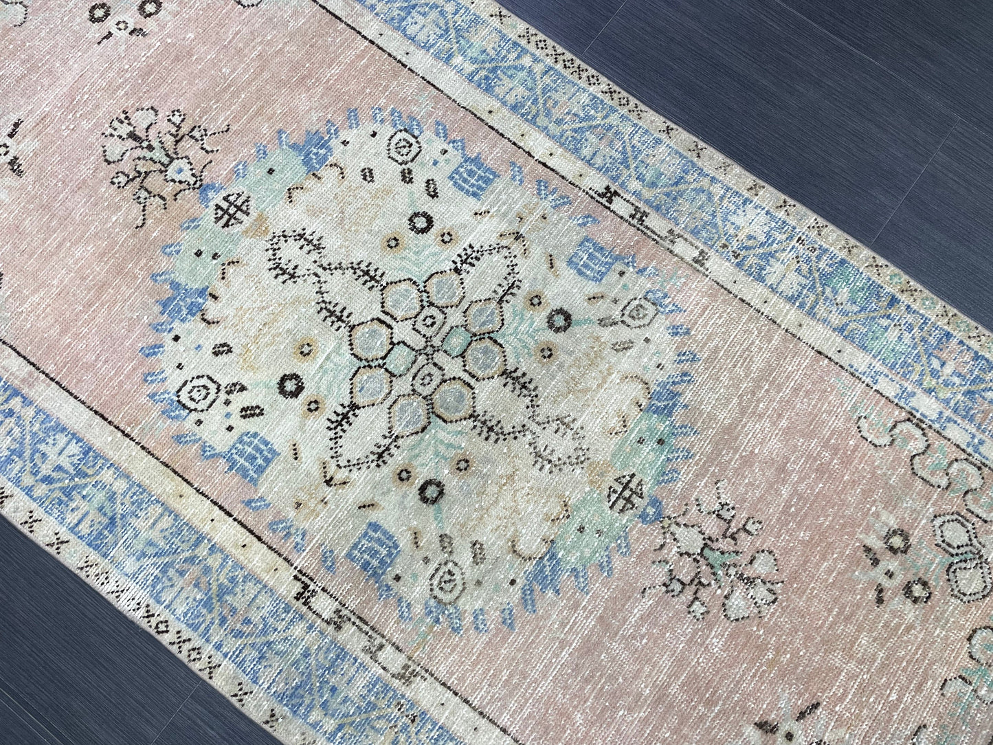 Handmade Oushak 3.2 x 6.8 Rug Handmade Rug Turkish Rug Hand Knotted Rug Muted Turkish Rug, Farmhouse Rug, Vintage Rug, Wool rug