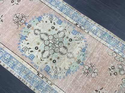 Handmade Oushak 3.2 x 6.8 Rug Handmade Rug Turkish Rug Hand Knotted Rug Muted Turkish Rug, Farmhouse Rug, Vintage Rug, Wool rug