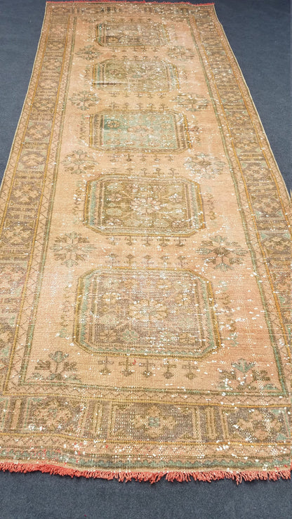 Oushak turkish rug, vintage rug, vintage oushak rug, vintage anatolian rug,unique hand made rug,kitchen rug  10'8x4'6
