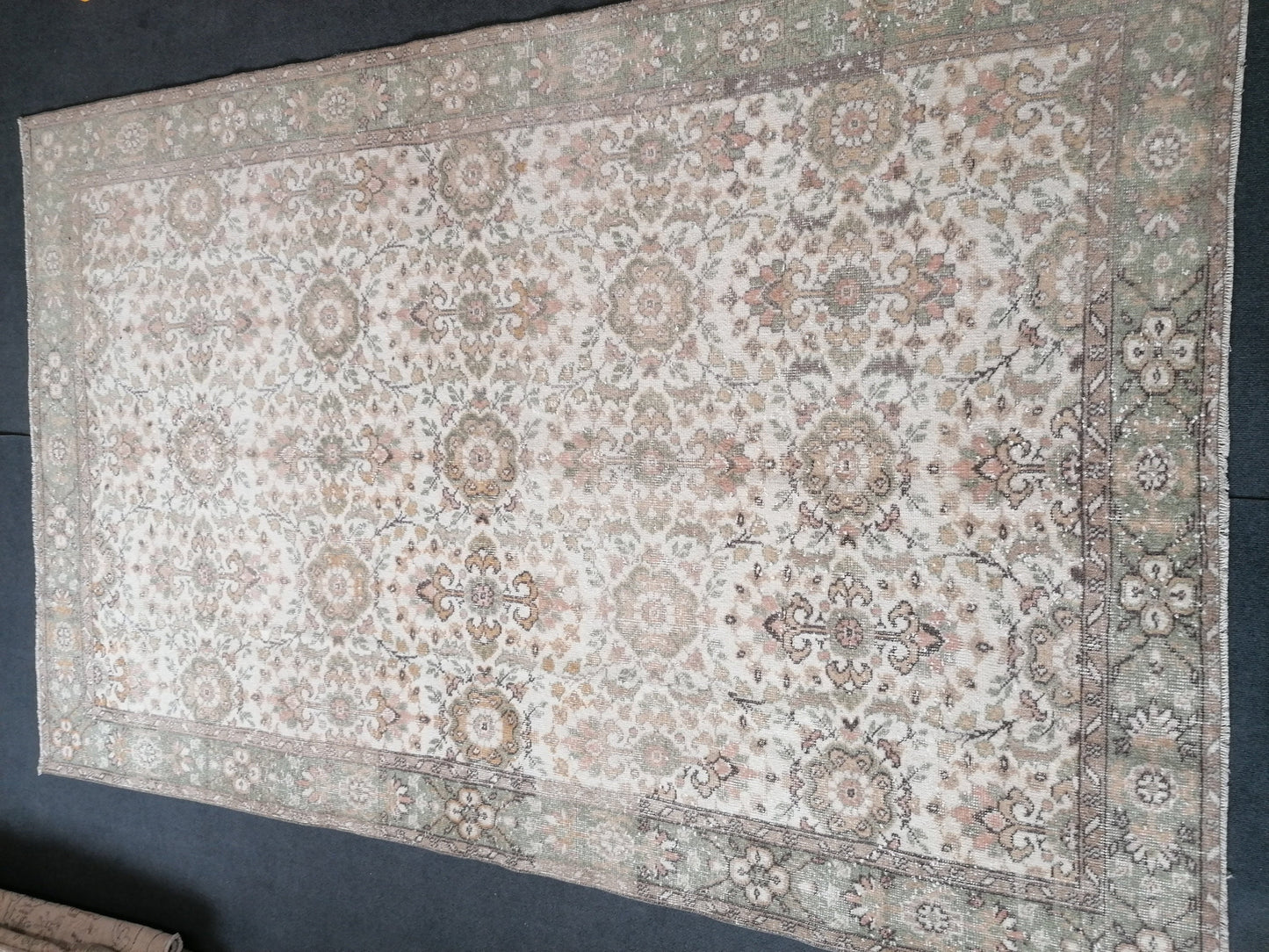 6.3 x 10 Oushak turkish rug vintage rug, vintage oushak rug, handmade rug