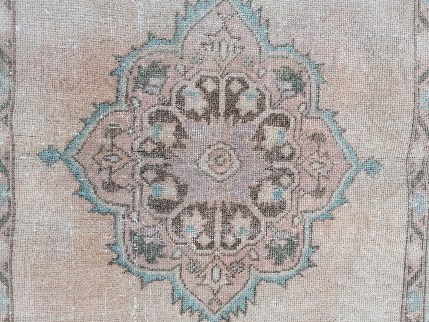 Natural handmade wool rug 3'5x5'4 living room rug, bohemian rug, vintage rug,oushak rug, entery rug