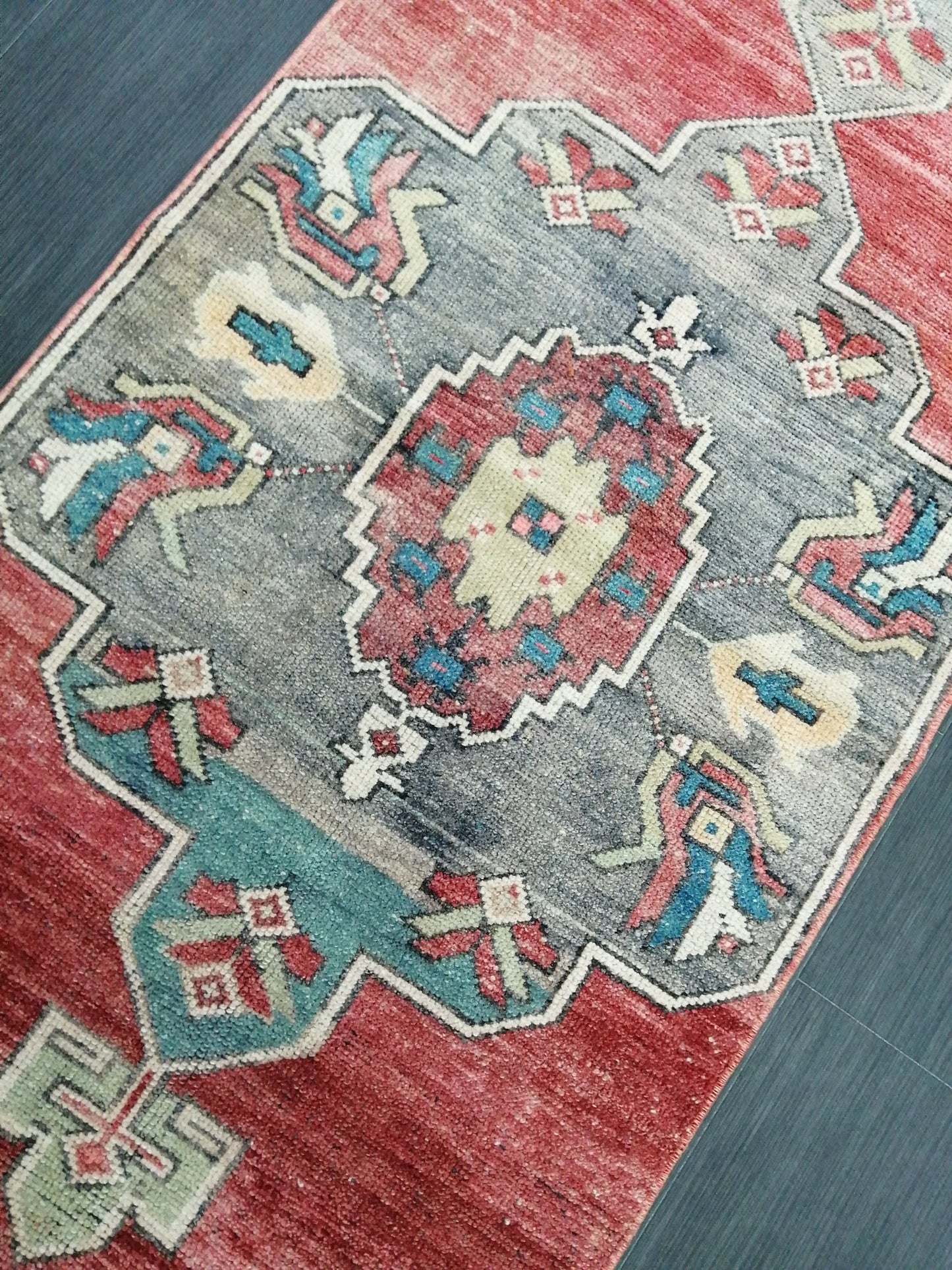 11.8 x 2.5 Oushak Runner Rug Turkish Runner Rug Vintage Runner Rug Hallway Runner Rug Kitchen Runner Rug Wool Runner Rug Wool Oushak Rug