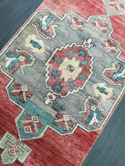 11.8 x 2.5 Oushak Runner Rug Turkish Runner Rug Vintage Runner Rug Hallway Runner Rug Kitchen Runner Rug Wool Runner Rug Wool Oushak Rug