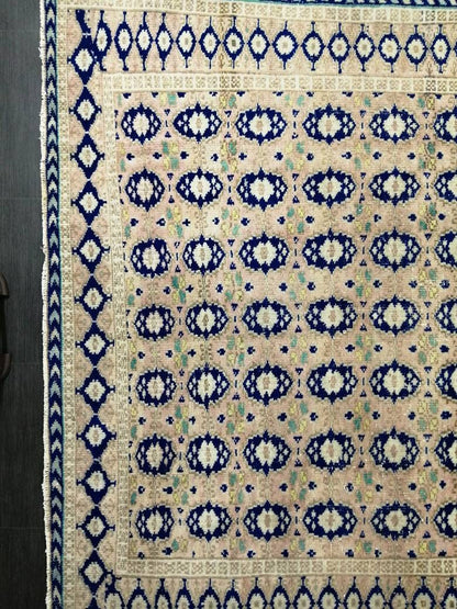 Vintage Turkish Rug, Vintage Navy 6.8 x 10 Rug, Oriental Rugs, Wool Rug, High Pile Vintage Rug, Hand Made Rug Persian Rug 7x10 rug