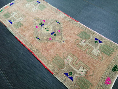 Vintage Turkish Rug Mini Rug Small Area Rug Turkish Rug Oushak Rug Persian Hand Made Rug Oriental Vintage Rug Door Mat