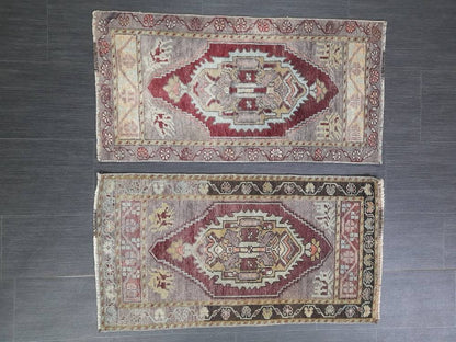 Coordinating Small Rug Turkish Rug Mini Twin Small Area Rug 1.6 x 3 Turkish Oushak Rug Persian Hand Made Rug Matching Oriental Vintage Rug