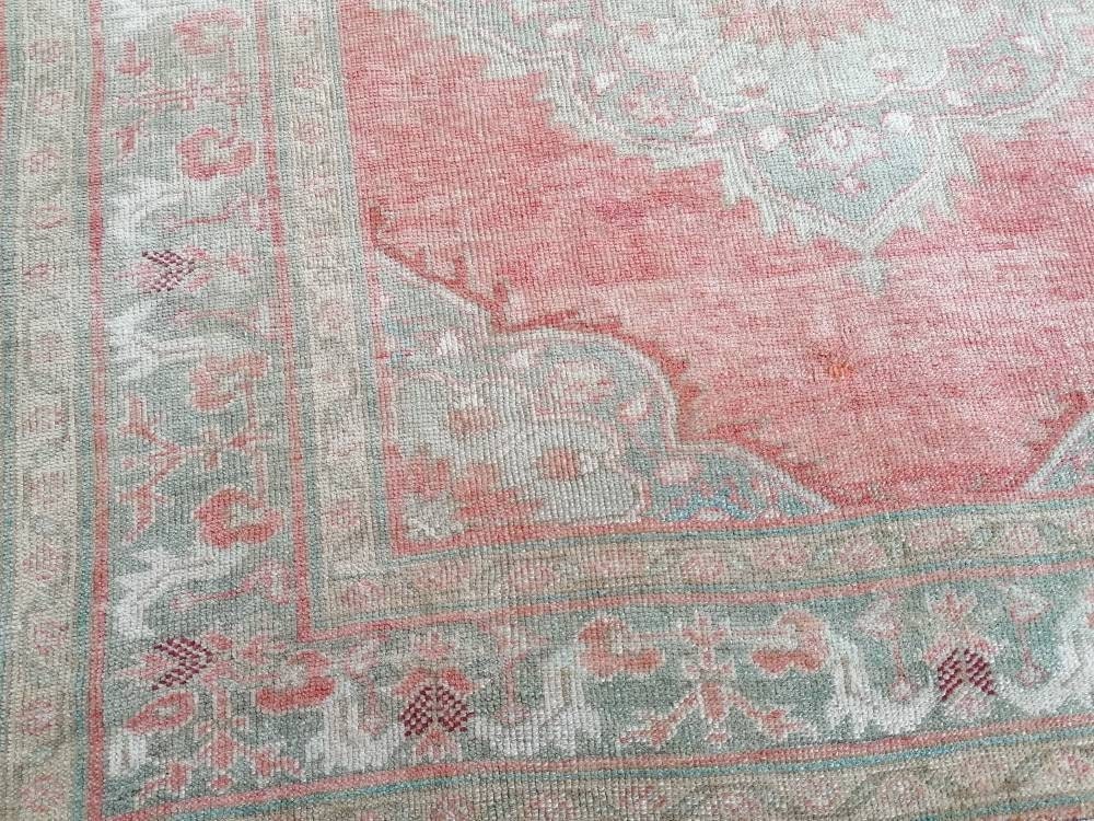 Turkish oushak runner rug 5'2x10'5 pastel vintage runner rug, unique hand made wool runner rug, kitchen runner rug, hallway runner rug