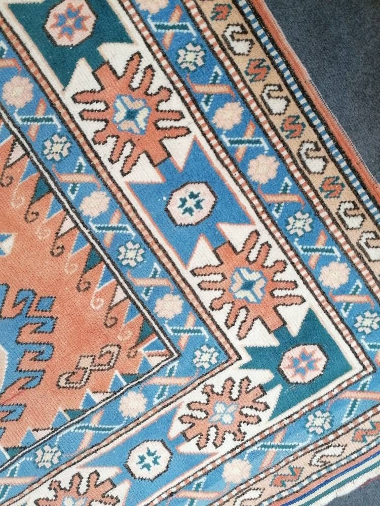 Turkish rug, vintage rug,hand made wool rug, 5'4x7 oushak vintage rug, kitchen rug bohemian rug
