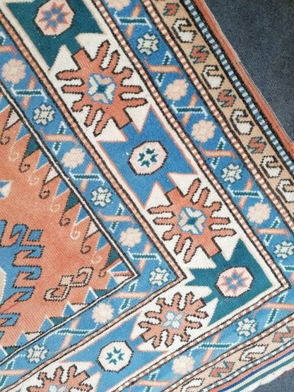 Turkish rug, vintage rug,hand made wool rug, 5'4x7 oushak vintage rug, kitchen rug bohemian rug