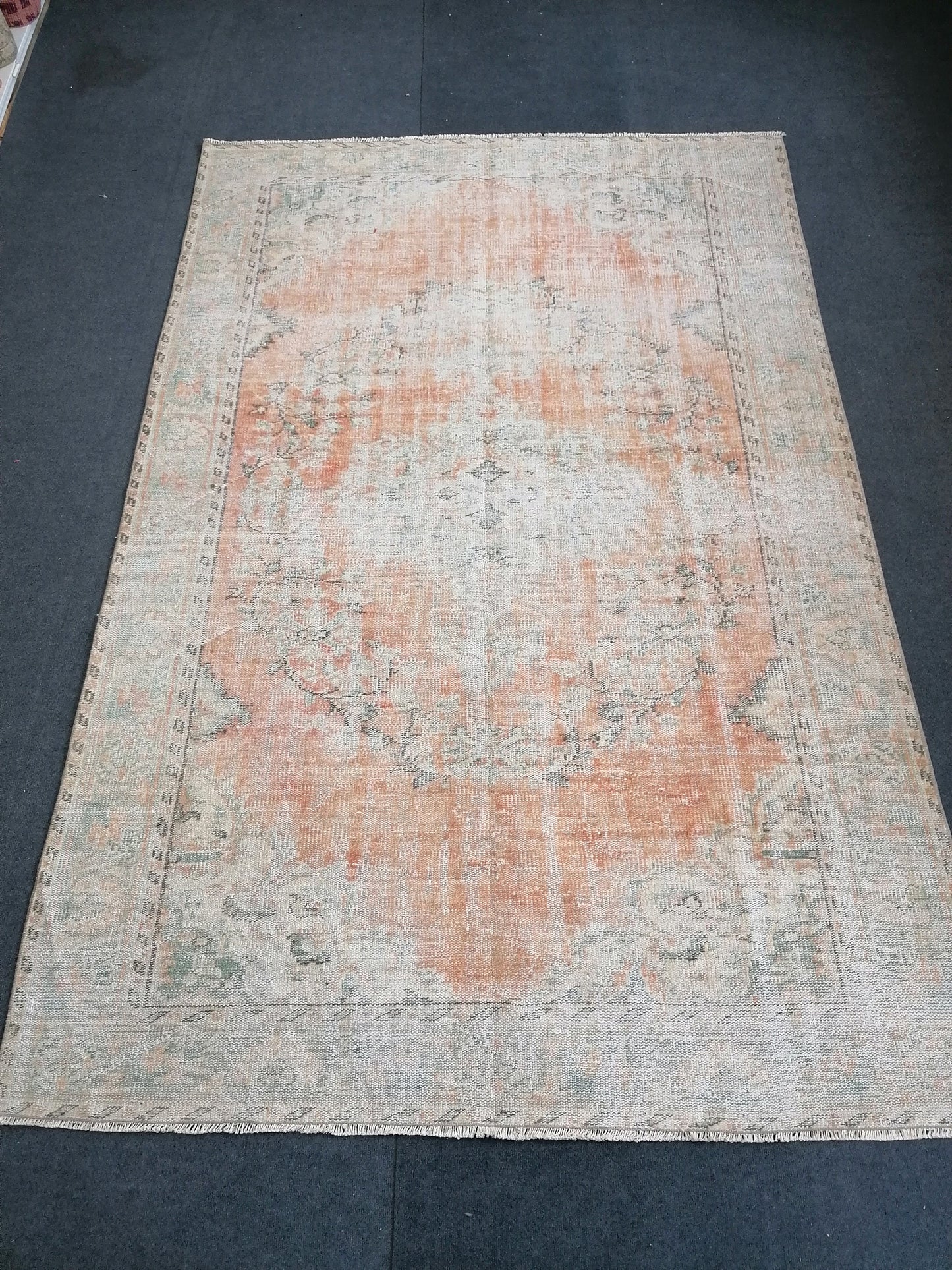 4x9 feet vintage rug,handmade kitchen area rug, antique rug, turkish bedroom rug, oushak rug