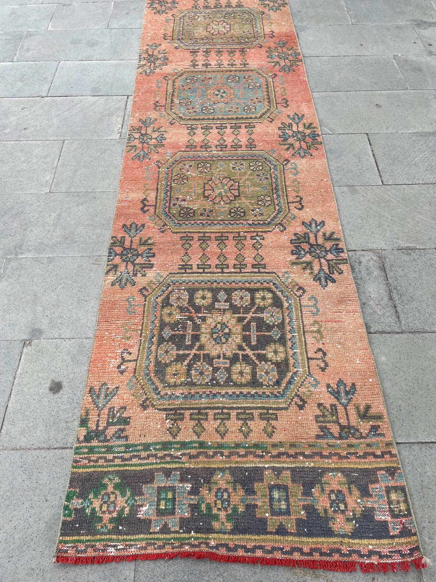 Vintage Hand Knotted 2.5 x 21.6 Extra Long Turkish Runner Very Long Stairs Runner Rug Vintage Runner Rug XL Oriental Runner Staircase Runner