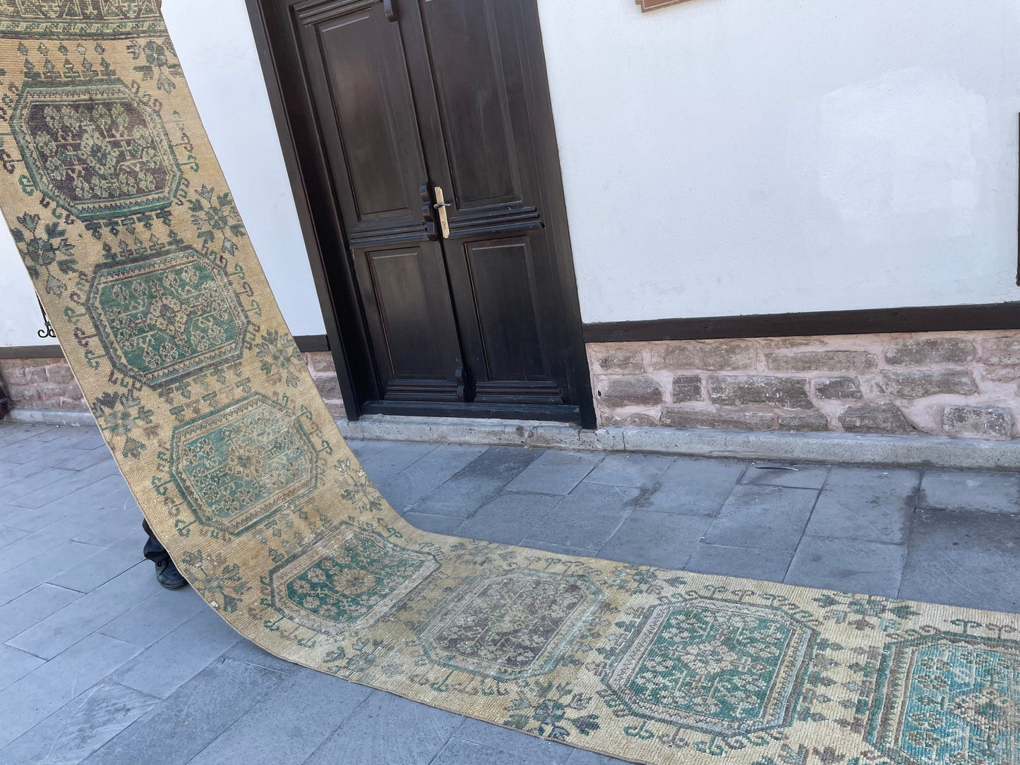 Vintage Hand Knotted 2.5 x 19.6 Extra Long Turkish Runner Very Long Stairs Runner Rug Vintage Runner Rug XL Oriental Runner Staircase Runner